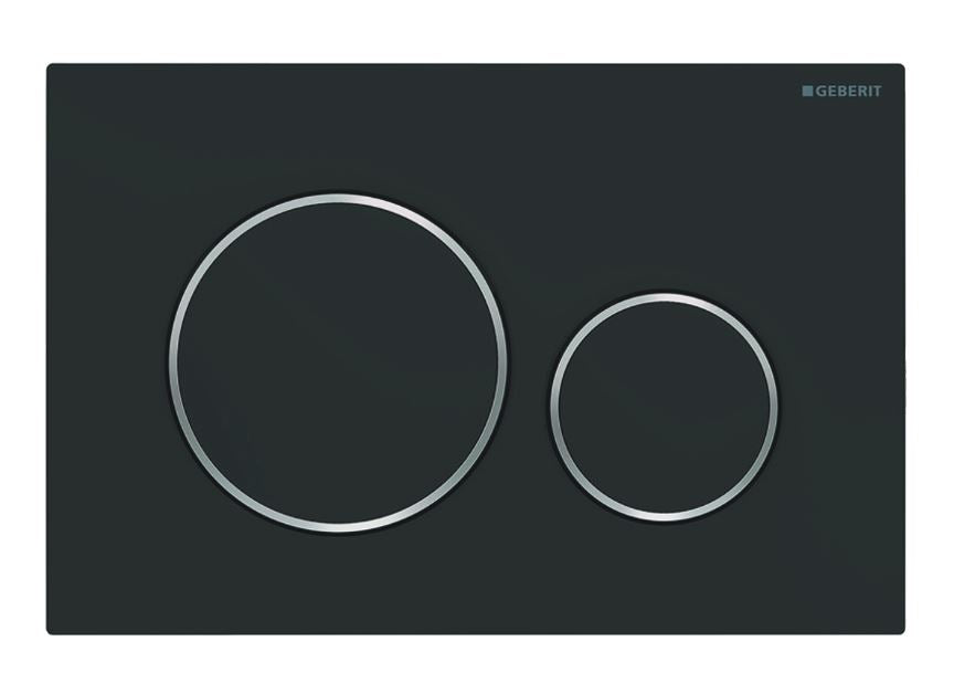 Geberit Bedieningsplaat Sigma-20 Type: 115.882.141 Mat Zwart / Chroom