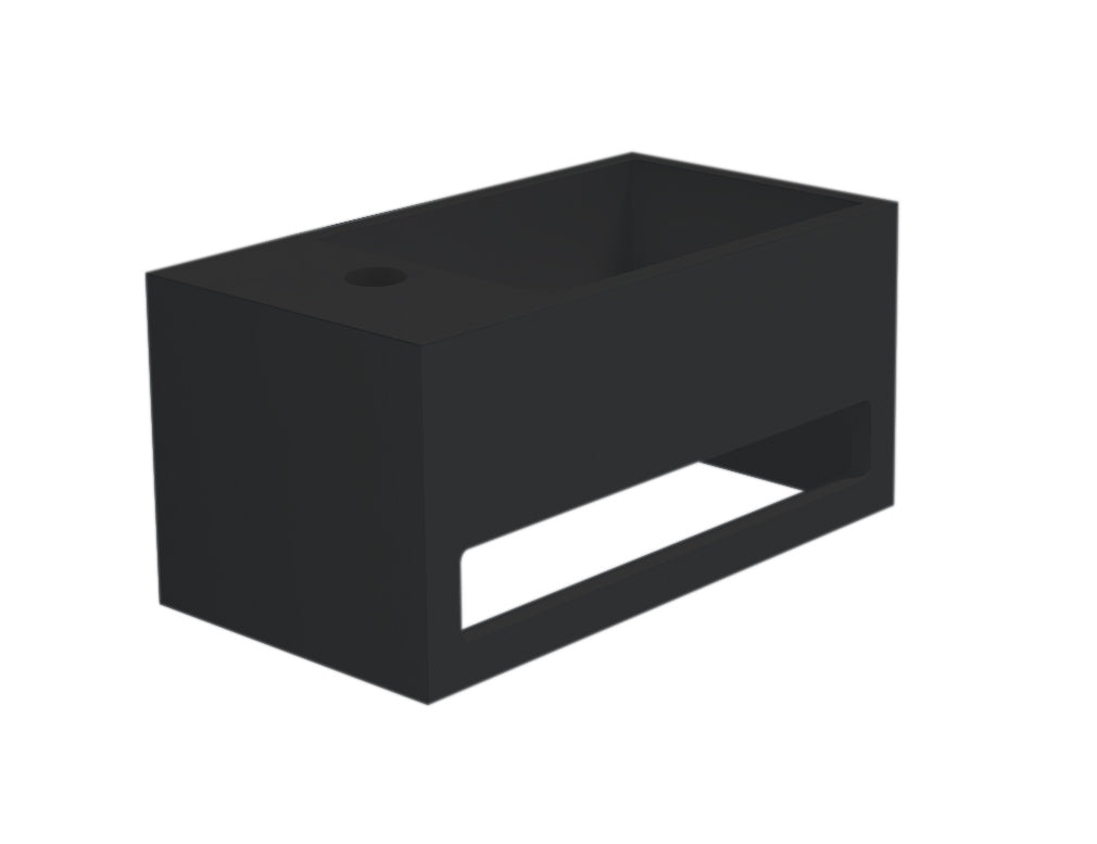 Mona-Black-Links Fontein Incl.handdoekhouder Just-Solid 33x18x16cm