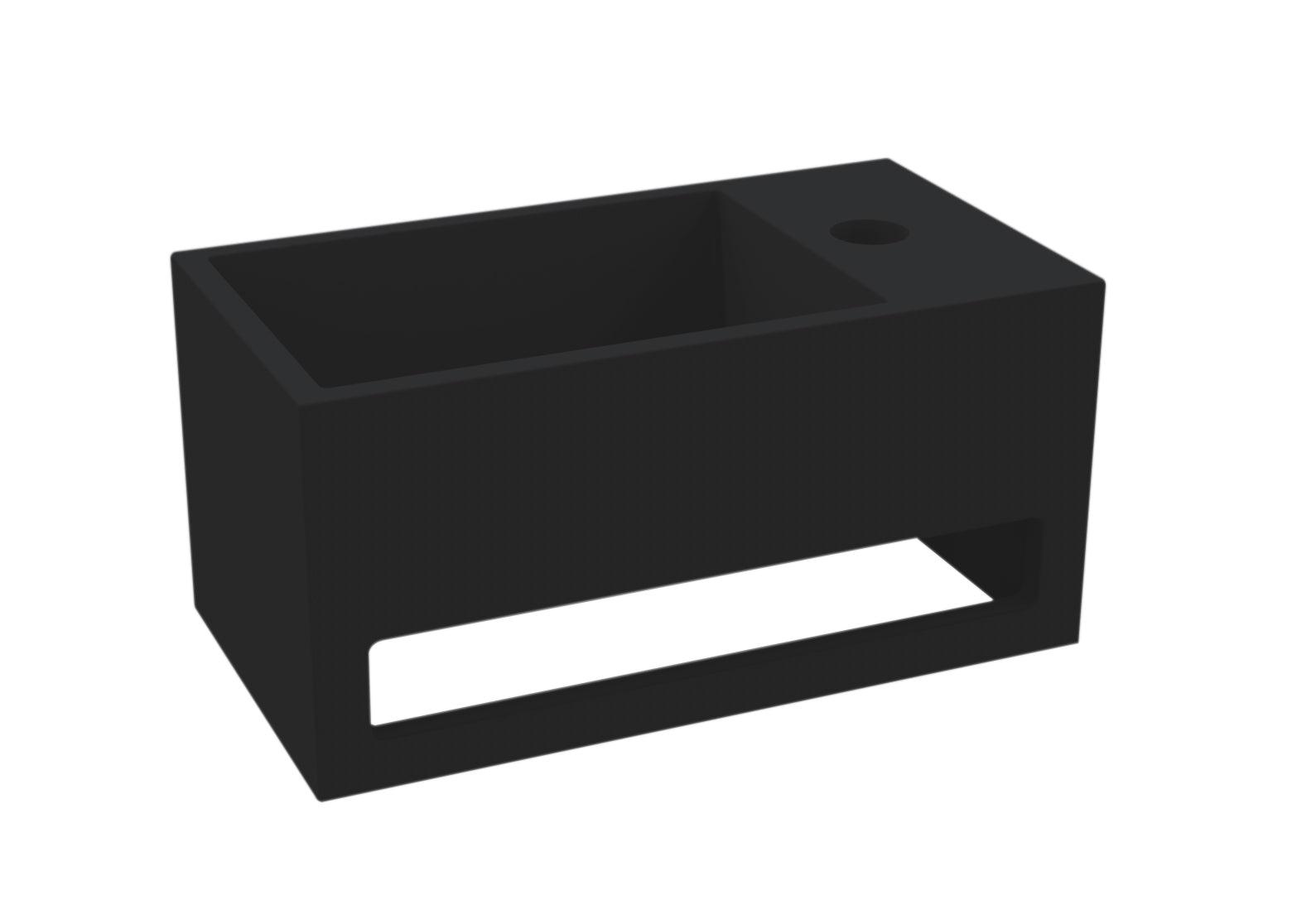 Mona-Black-Rechts Fontein Incl.handdoekhouder Just-Solid 33x18x16cm