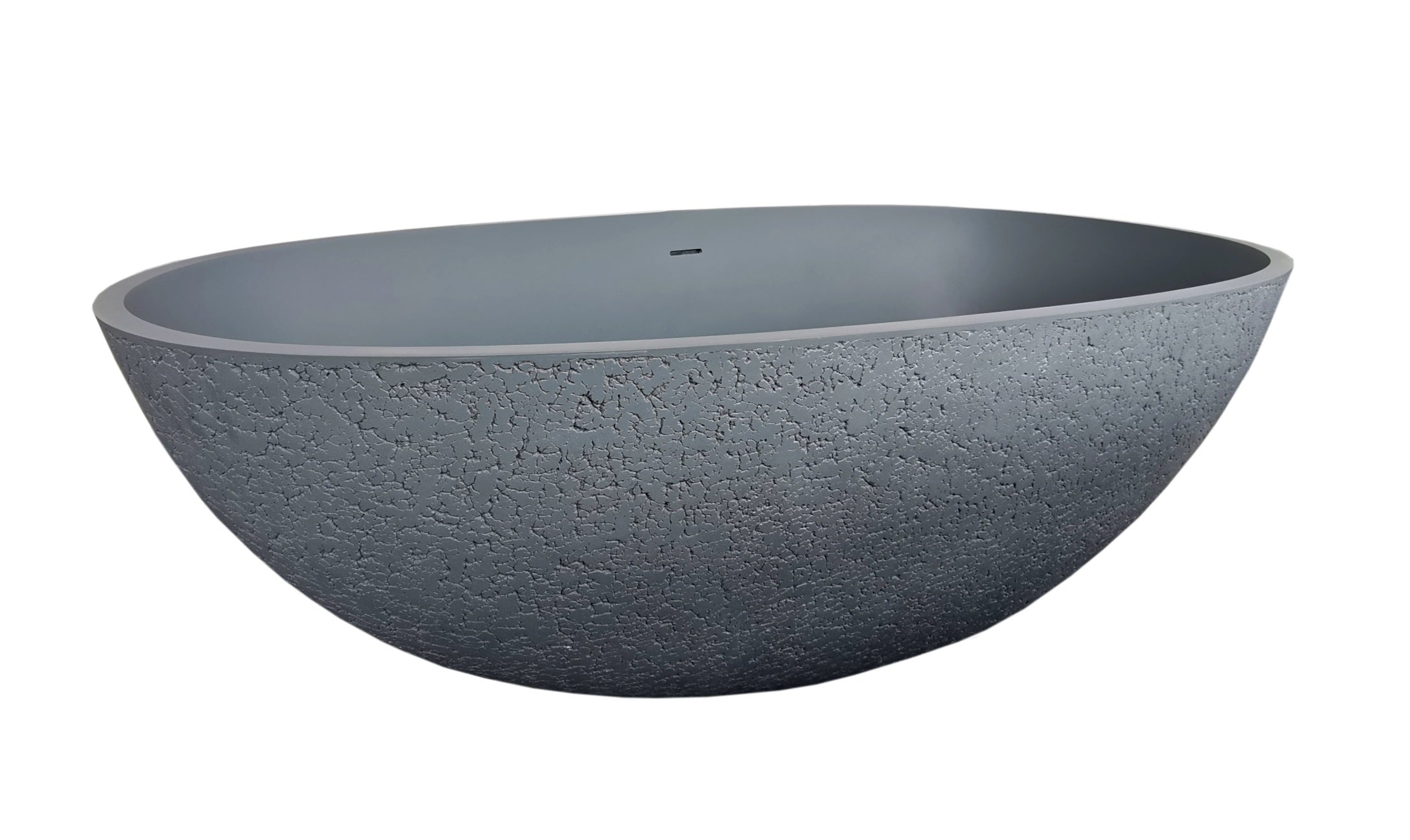 vrijstaand bad New-Stone Craquelé-stone lava-grijs Just-solid 180x85x52cm