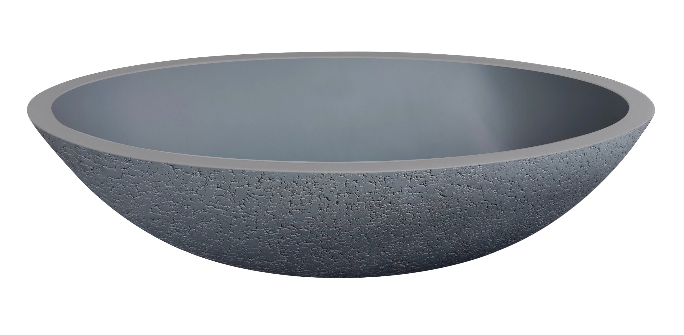 waskom Craquelé-stone lava-grijs ovaal Just-Solid 52 cm