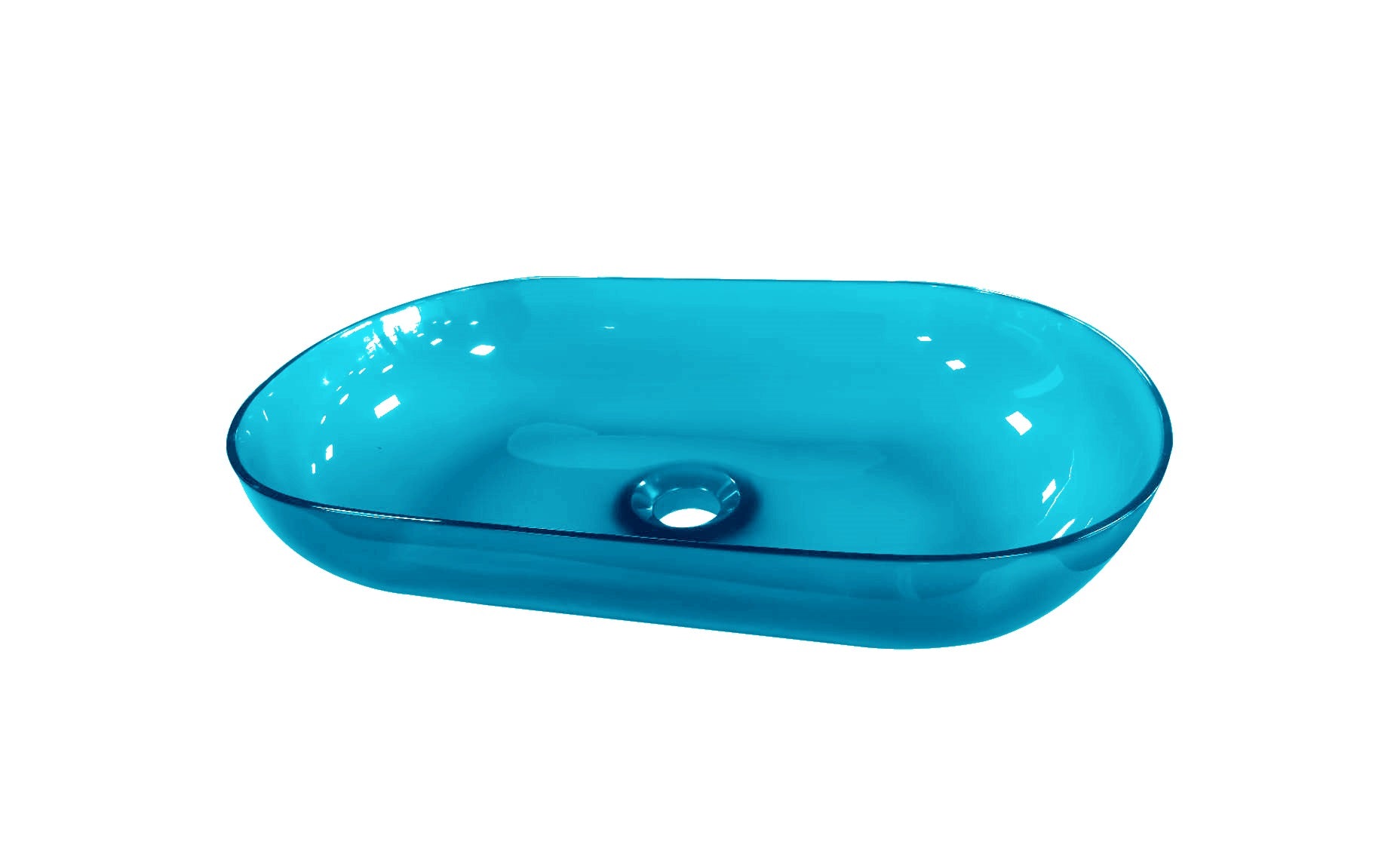 Opbouw-Waskom Color Transpa-Blue 54x34x12cm