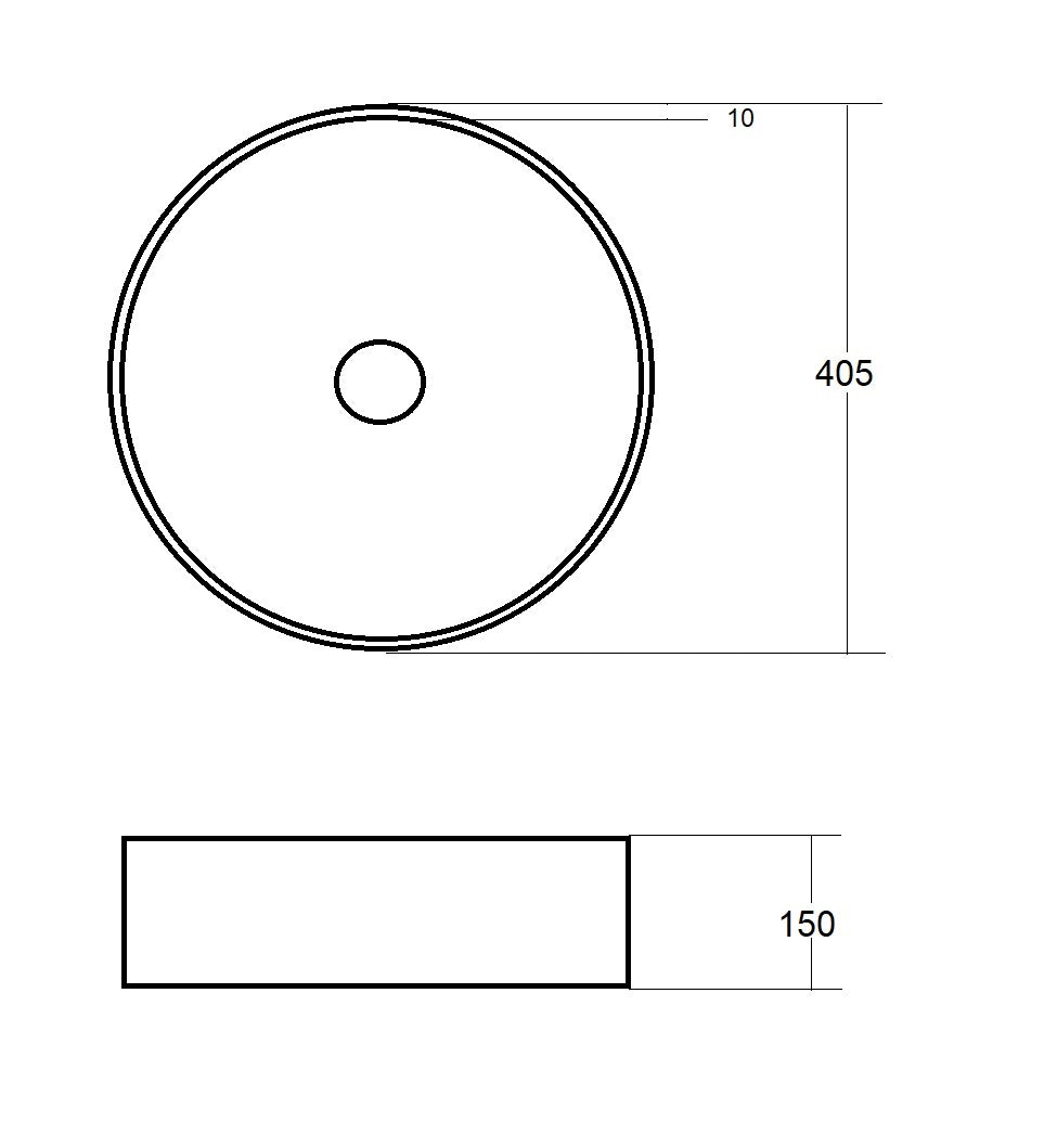 Breela Opbouw Waskom Ø 40,5cm x H=15cm Mat Wit