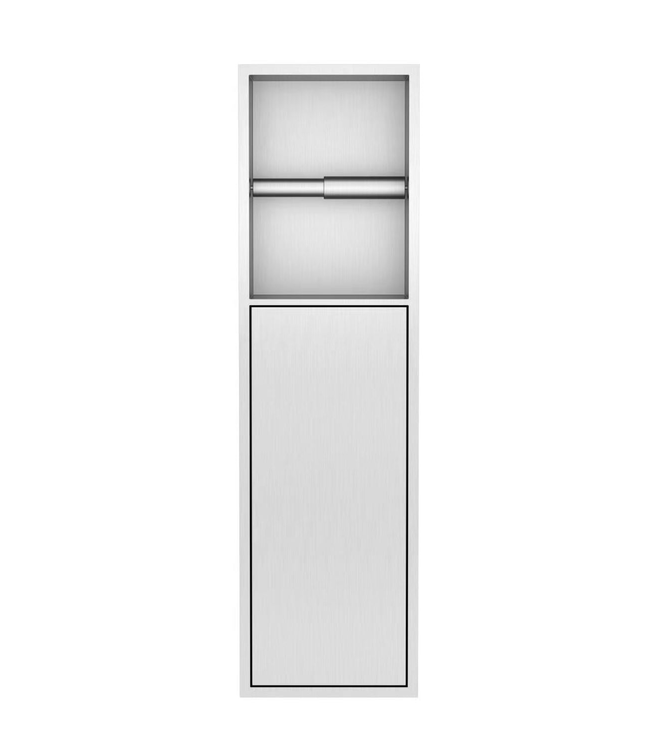 Ore Zione inbouw-closetrolhouder incl. deur 60x17x12 cm RVS