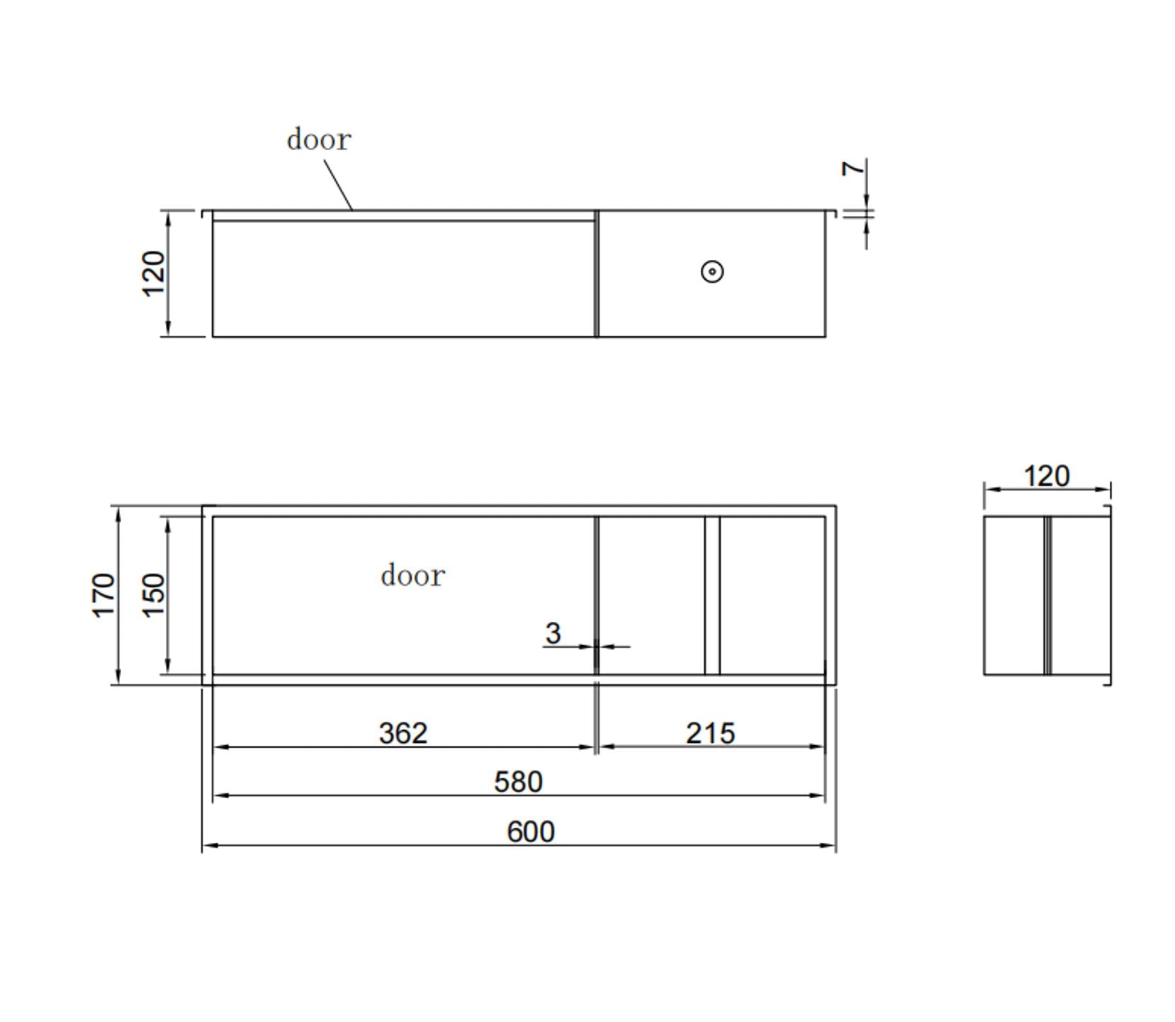 Nero Zione Inbouw-Closetrolhouder incl. Deur 60x17x12 cm Mat Zwart
