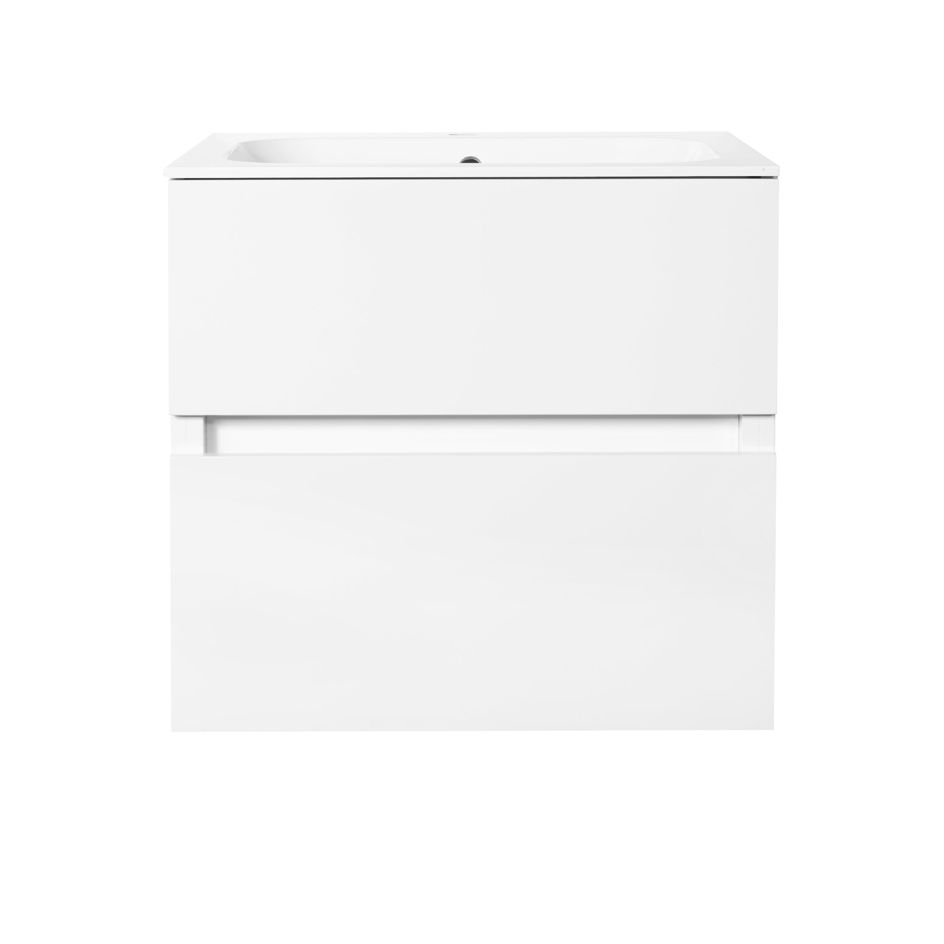 Badmeubel Splash-Wit-Greeploos meubel onderkast 2 laden zonder wastafel 60 cm