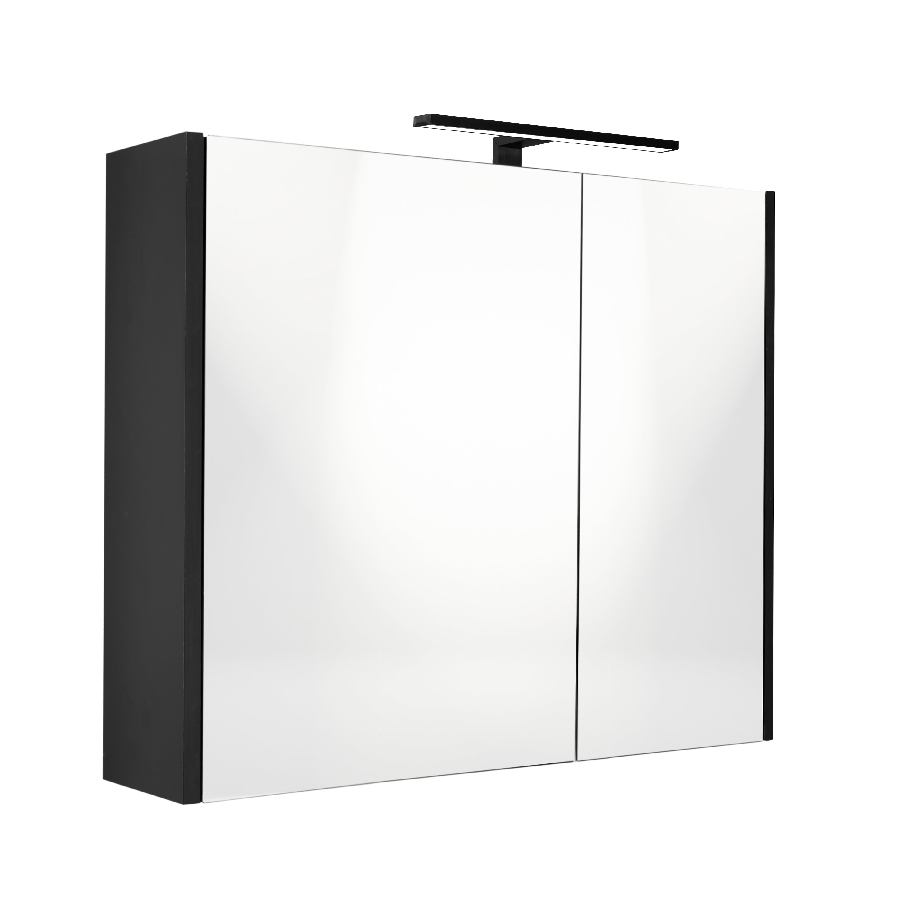 Spiegelkast Best Design Happy 60×60 cm Mat Zwart — met LED-verlichting