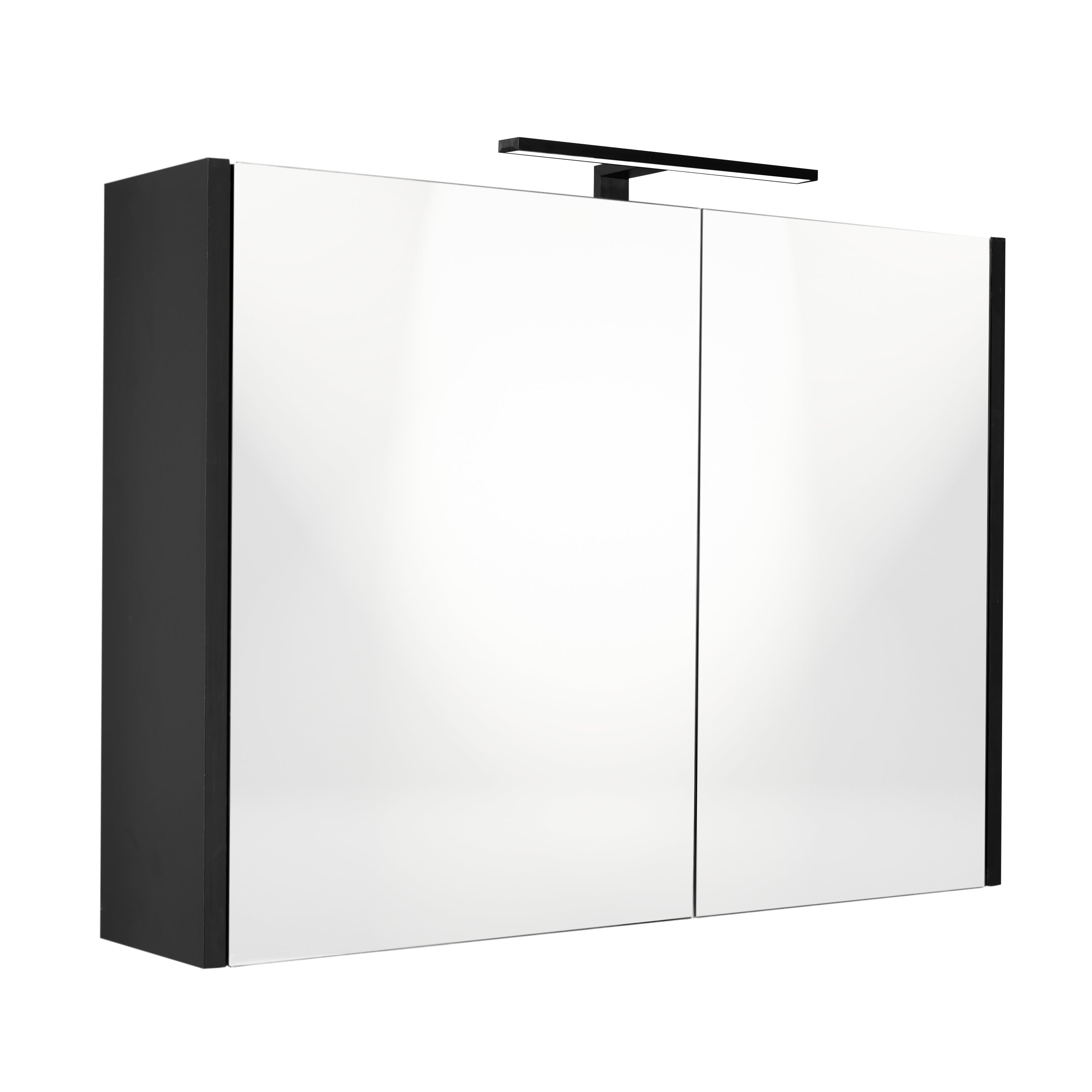 Spiegelkast Best Design Happy 80×60 cm Mat Zwart — met LED-verlichting