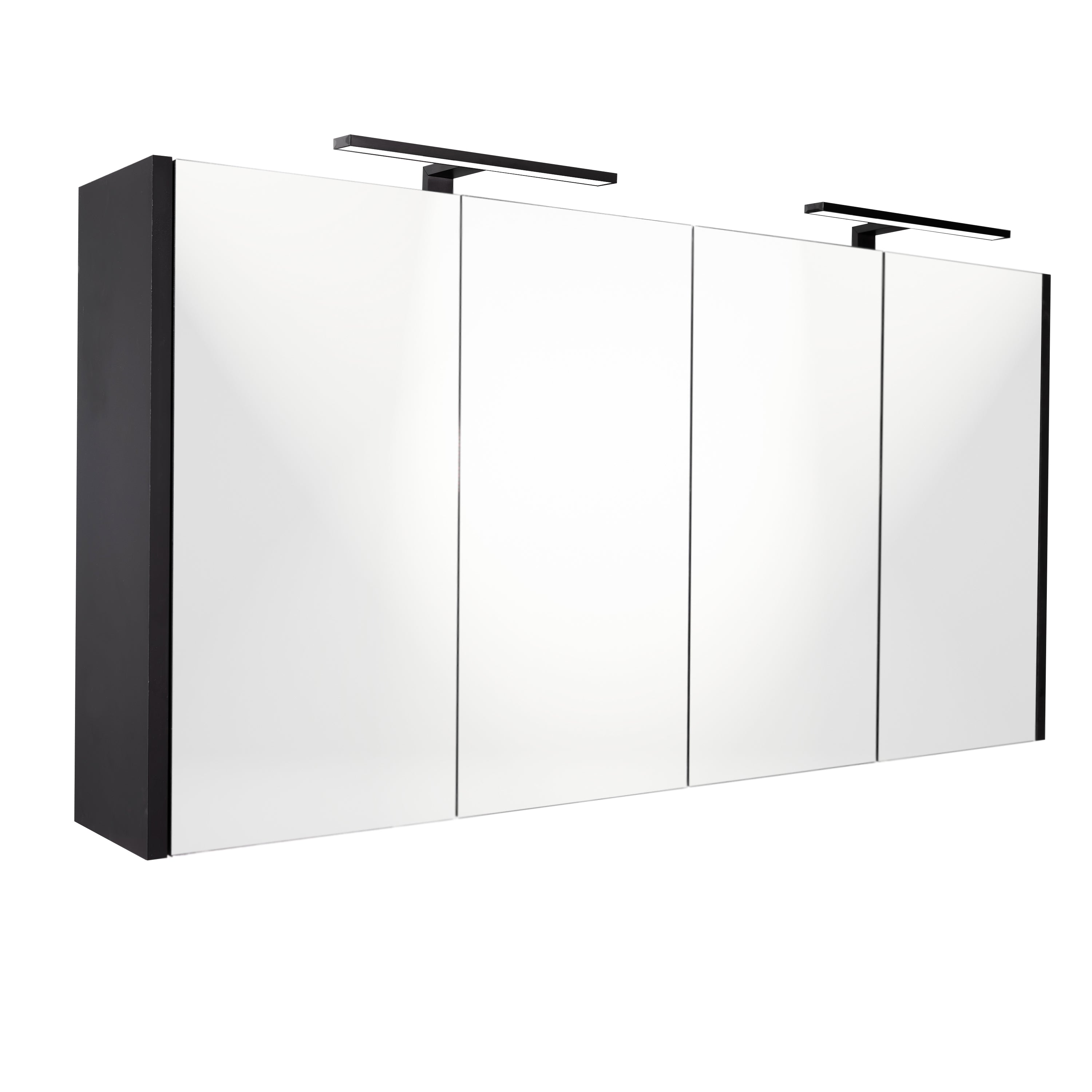 Spiegelkast Best Design Happy 120×60 cm Mat Zwart — met LED-verlichting