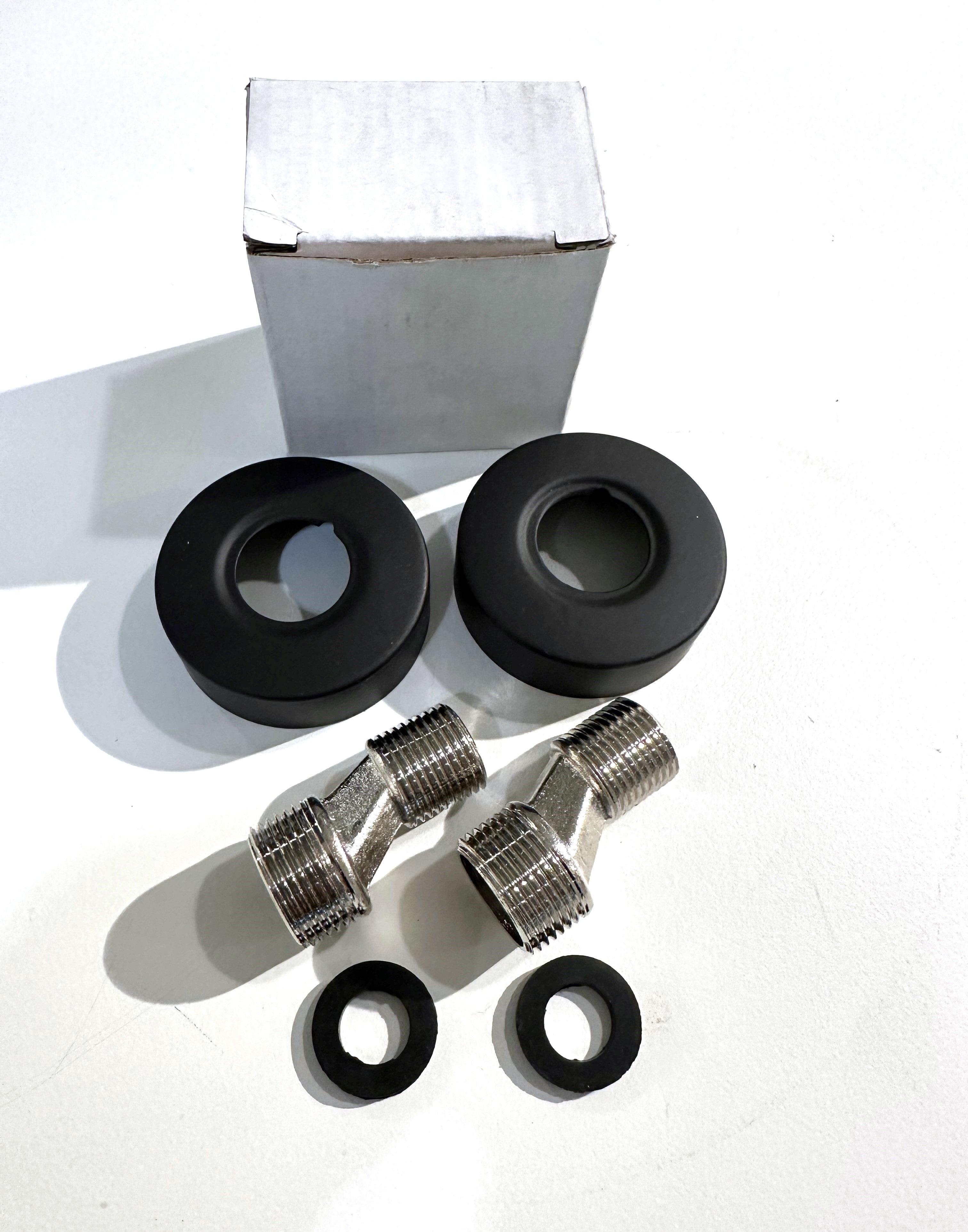 Paar S-Kopp Inclusief Rozet 1/2x3/4 Mat Zwart Black-Pary & Zagaro & Colari
