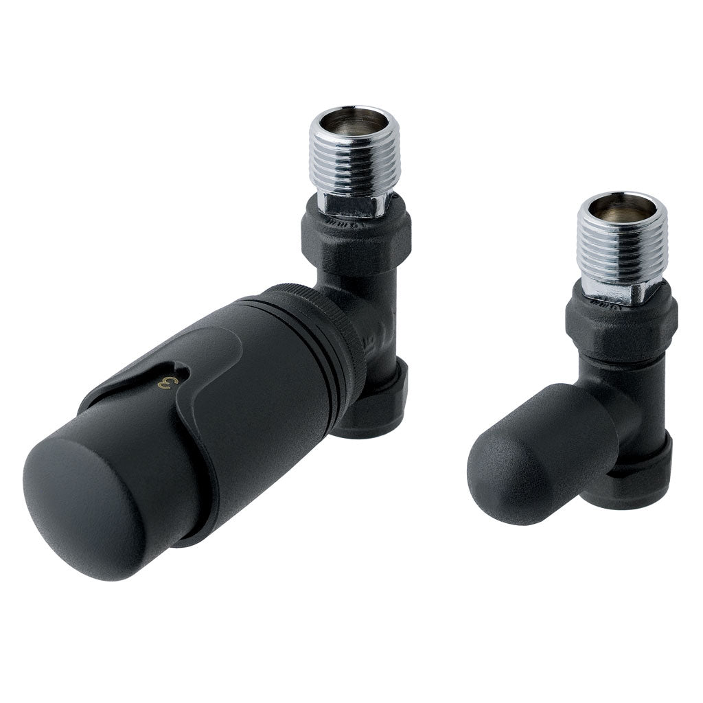Eastbrook Valve Radiator Aansluitset Recht Met Thermostaat 15mm Mat Antraciet