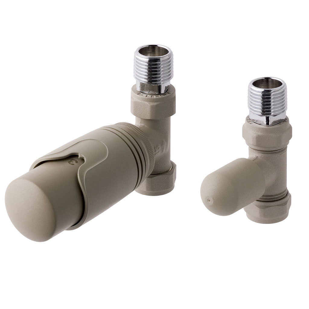 Eastbrook Valve Radiator Aansluitset Recht Met Thermostaat 15mm Mat Cappuccino