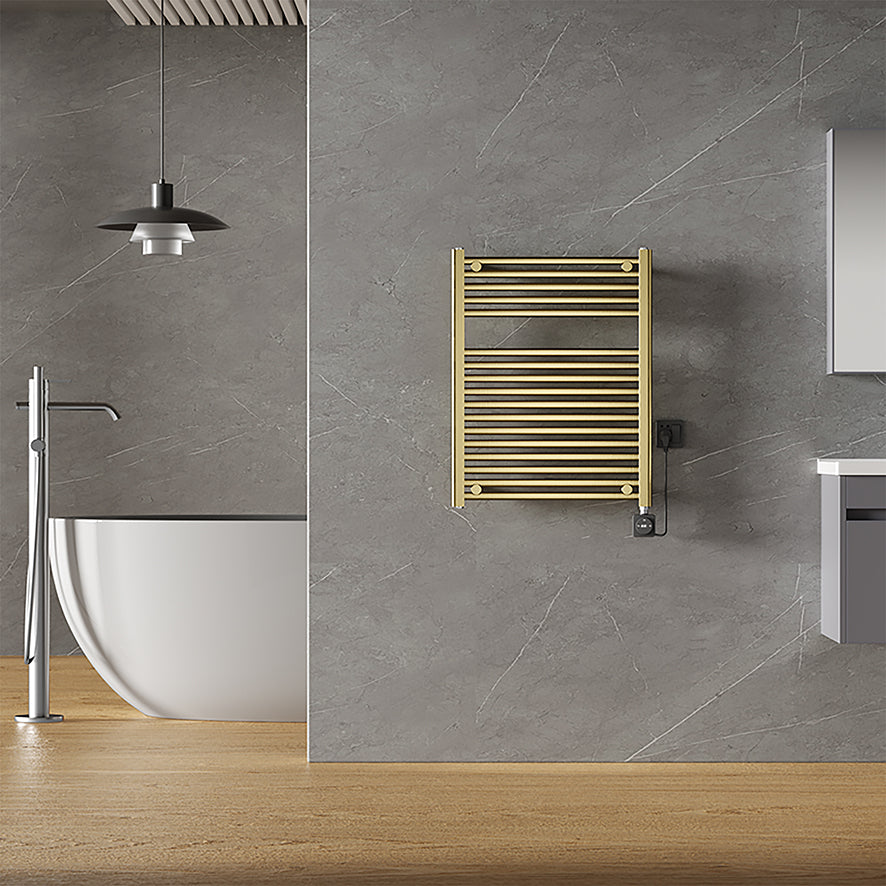 Wiesbaden Elara elektrische radiator Smart WiFi 76,6 x 60 cm geborsteld messing PVD
