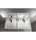 Sapho Godiva Dubbele Cast Marble Meubelwastafel 119 X 44 X 11 Cm Wit - afbeelding 2