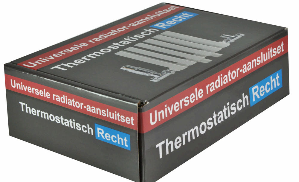 Wiesbaden Luxe therm. rad. aansluitset recht chroom