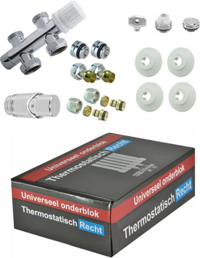 set onderblok compl. recht 16x2,0 +15 knel chroom