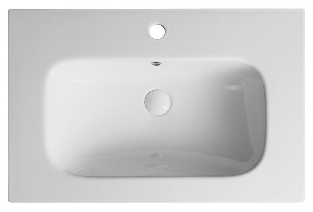 Piedra Meubelwastafel 70x46cm Keramiek, Wit