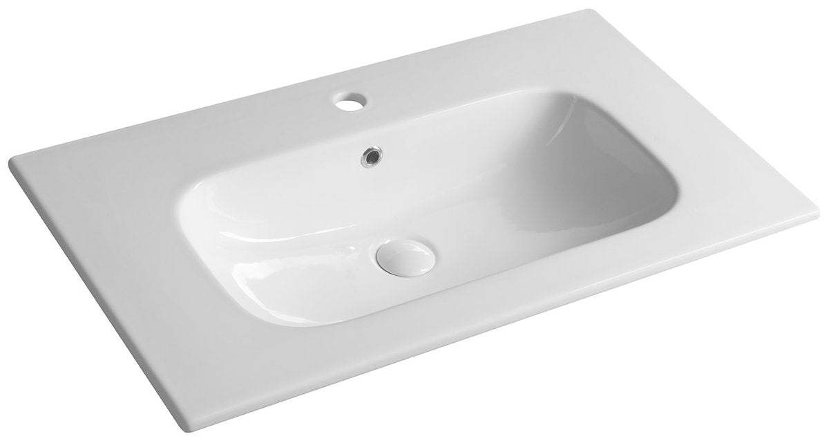 Sapho Meubelwastafel 80x45x15 Cm Keramiek Wit