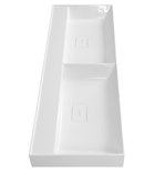 Sapho Godiva Dubbele Cast Marble Meubelwastafel 119 X 44 X 11 Cm Wit Zonder Kraangat - afbeelding 2
