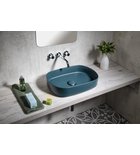 Infinity Ovale Keramische Waskom Voor Opbouw 55x36 Cm Mat Petrolgroen