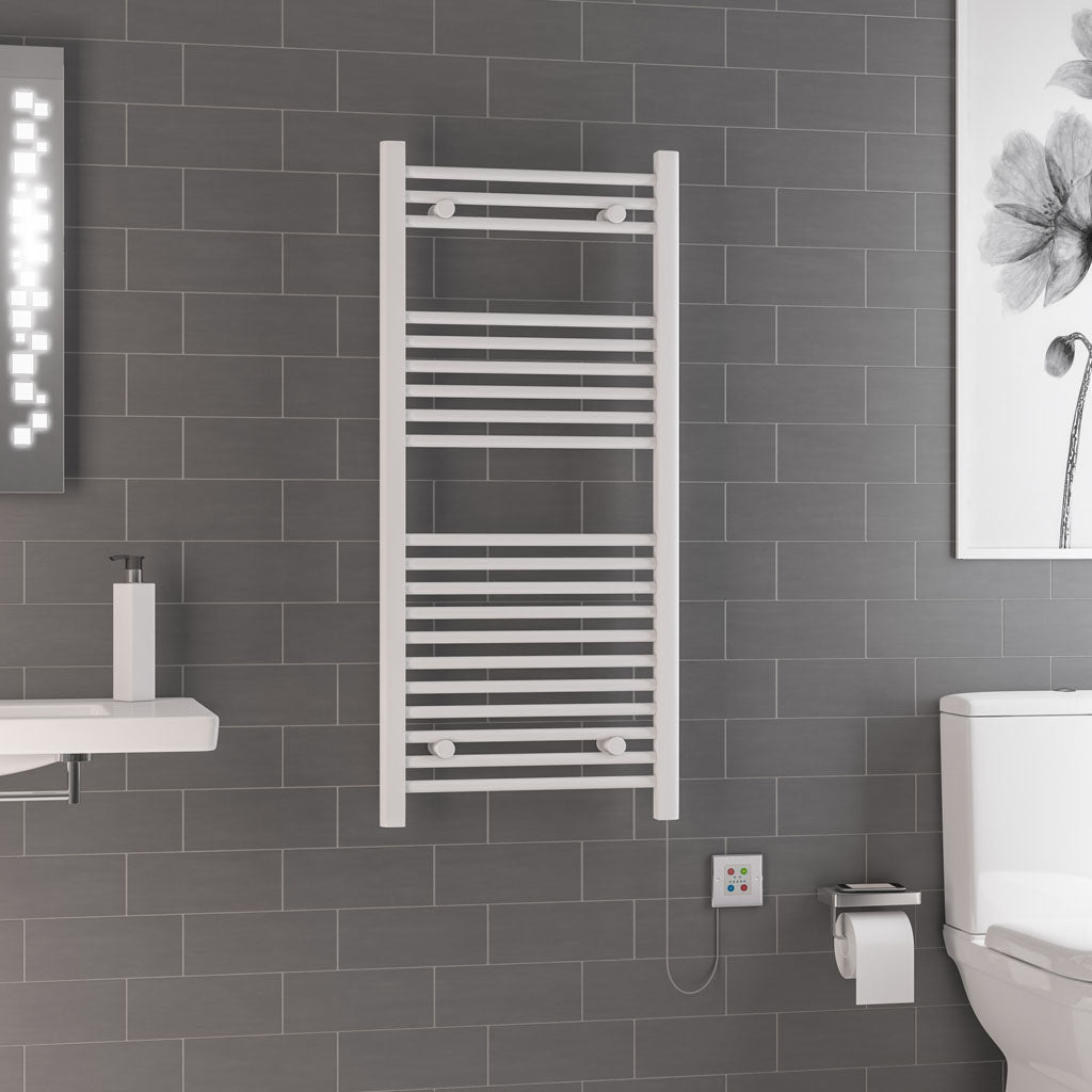 Eastbrook Biava Elektrische Handdoekradiator 1100x500mm 400W Glans Wit