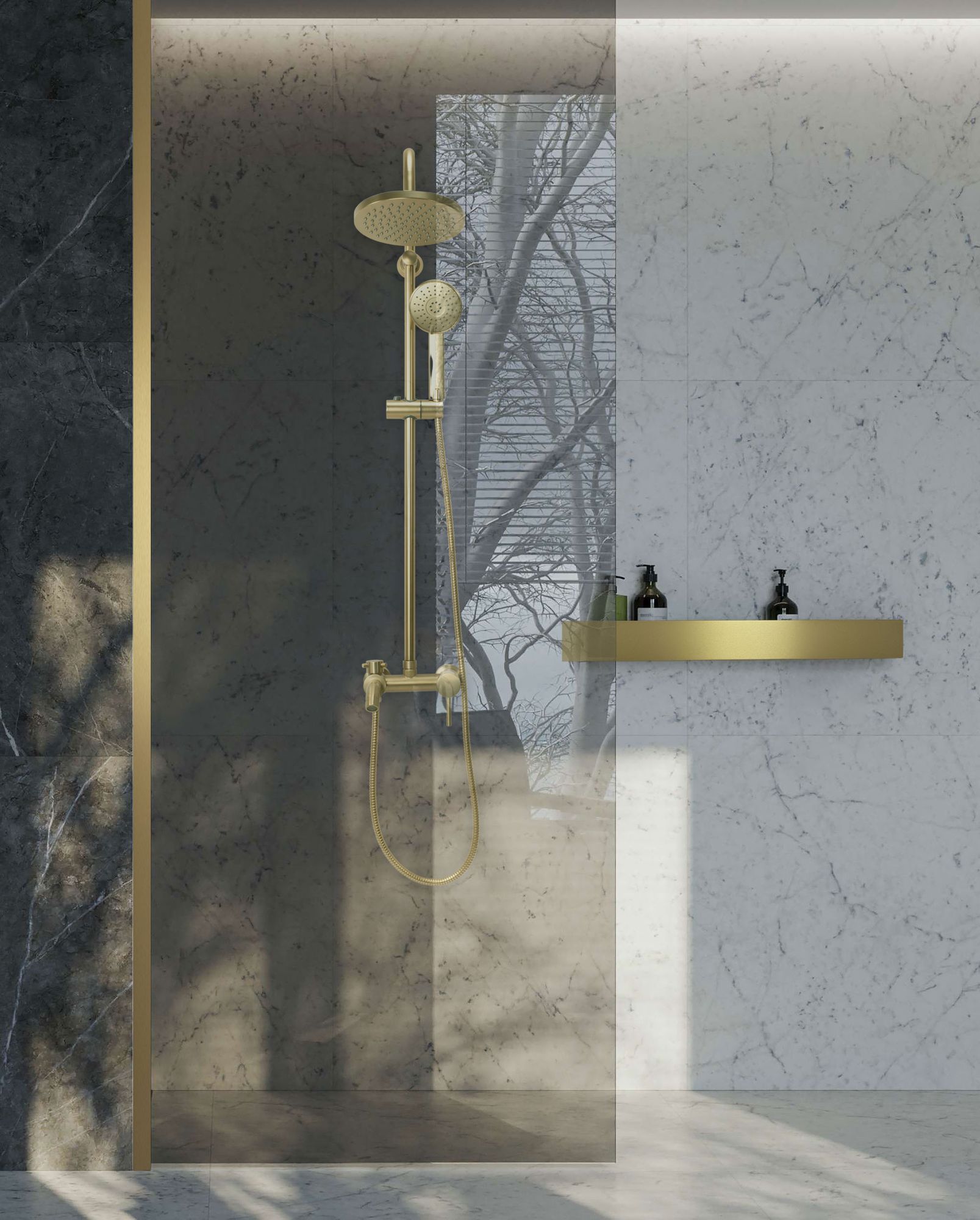 Badkamerplank SF02 60cm gold brush