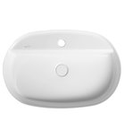 Infinity Ovale Keramische Waskom Voor Opbouw 60x40 Cm Wit