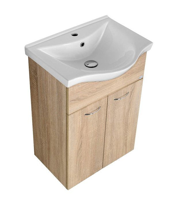 Wastafelkast 60,6x34x74 Keramia Fresh eiken 2 deuren