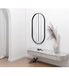 Avona Ovale Spiegel In Aluminium Frame 40 X 70 Cm Mat Zwart