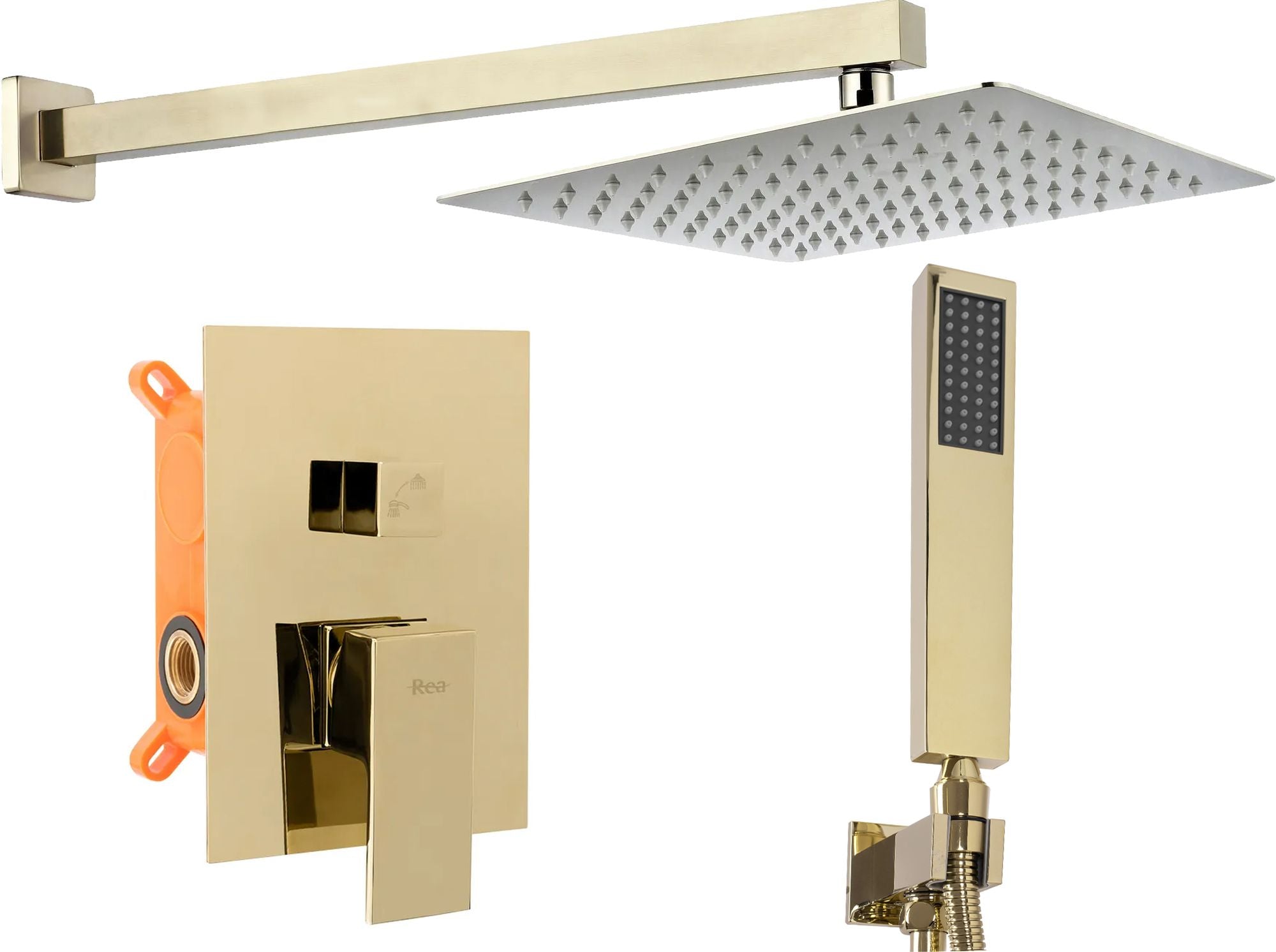 Inbouw Regendoucheset REA Fenix Goud + Box