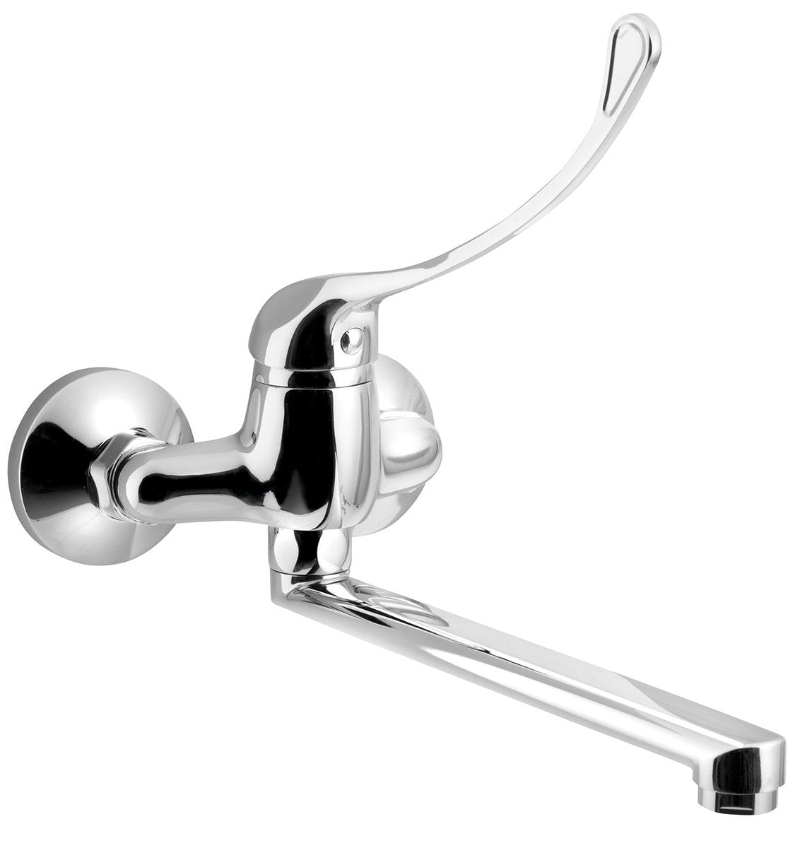 Productfoto Aqualine 35 Medicinale Wand Wastafelkraan 10 Cm Hartafstand Rechte Uitloop 22 Cm Chroom