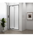 Polysan Easy Black Draaibare Douchedeur Met Vaste Wand 100 cm Helder Glas Mat Zwart