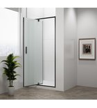 Polysan Easy Black Draaibare Douchedeur Met Vaste Wand 100 cm Mat Glas Mat Zwart