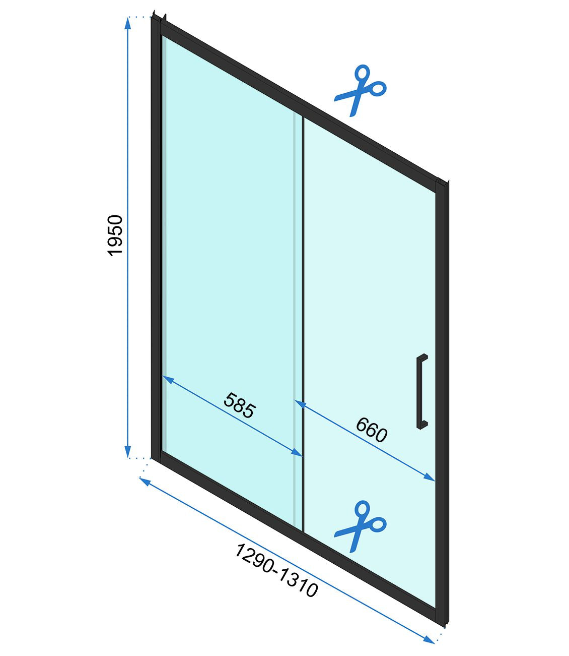 Rea Slide Schuivende Douchedeur 130x200 cm Chroom