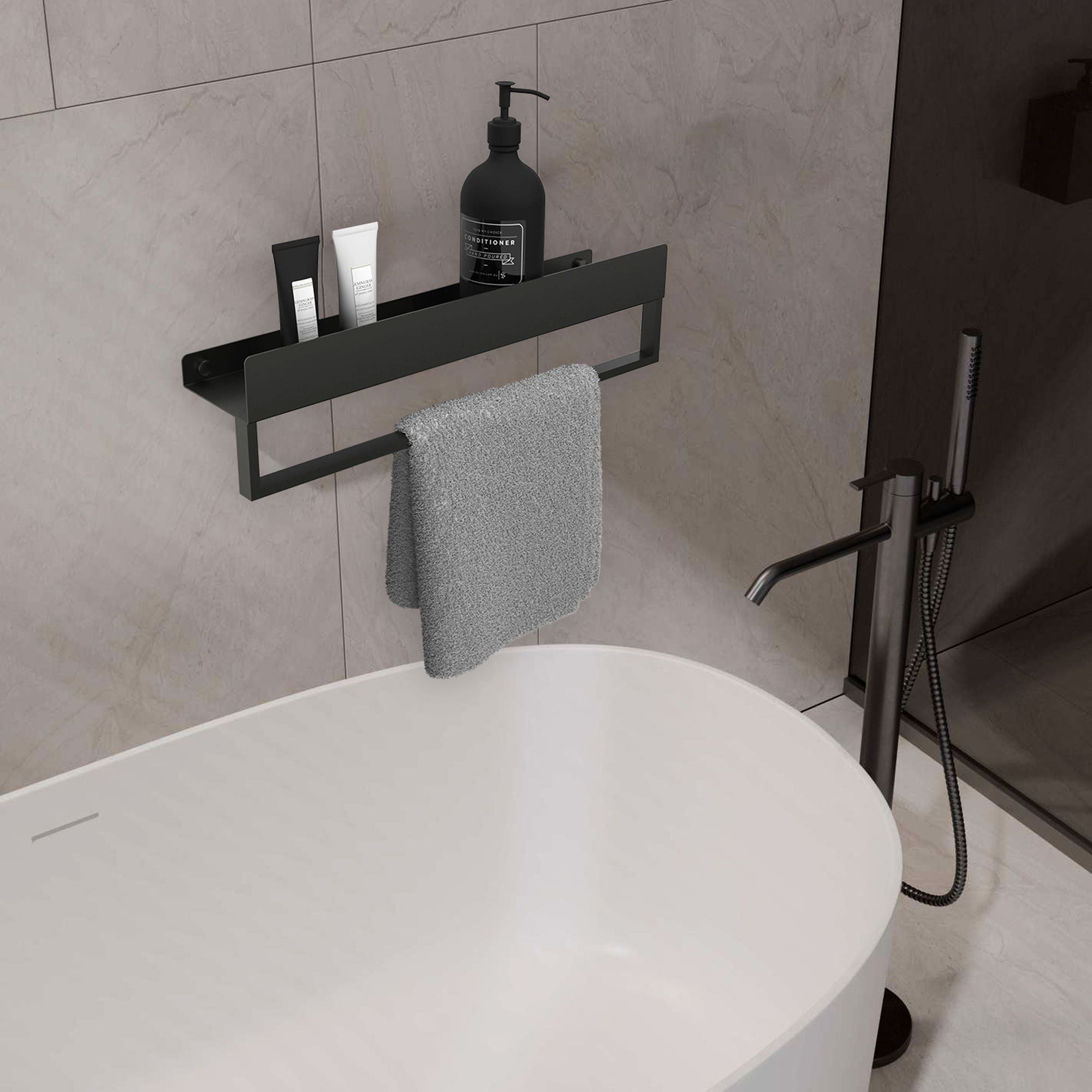Badkamerplank SF01 45cm black matt
