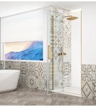Trinity Mat Goud Douchedeur Helder Glas 80 Cm Links