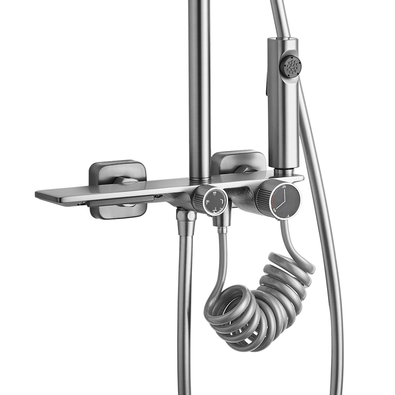Doucheset REA Helix Geborsteld Steel