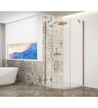 Trinity Mat Goud Kwartronde Douchecabine Helder Glas 90 X 90 Cm Links