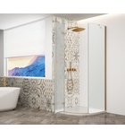 Trinity Mat Goud Kwartronde Douchecabine Mat Glas 90 X 90 Cm Links