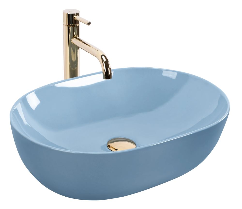 Opzetwastafel Rea Lisa Ovaal Keramiek Blauw