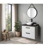 Sapho Vega Countertops Topblad 80x45x5 Cm Hpl Laminate Zwart Eiken