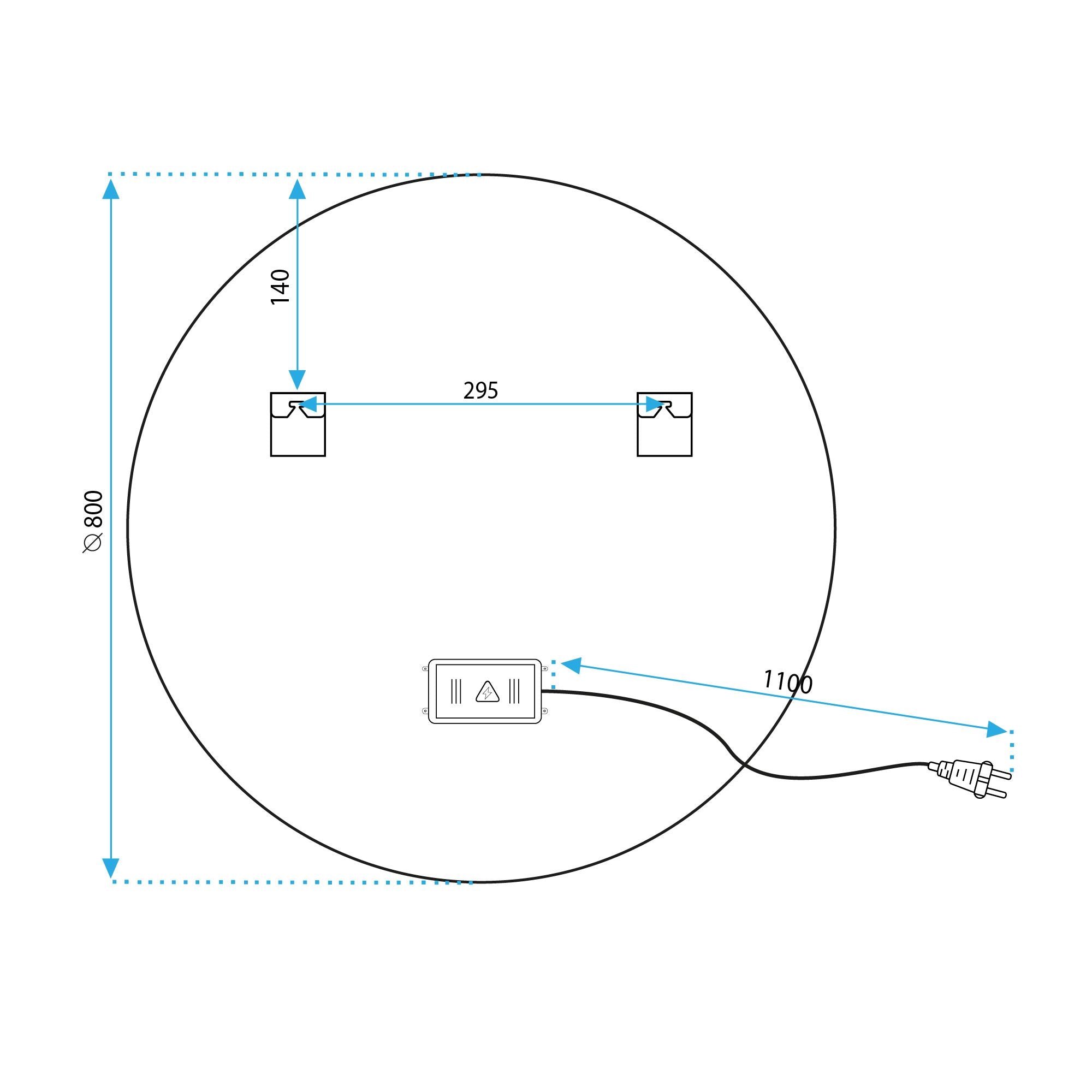 Detailweergave Rea badkamerspiegel Wit