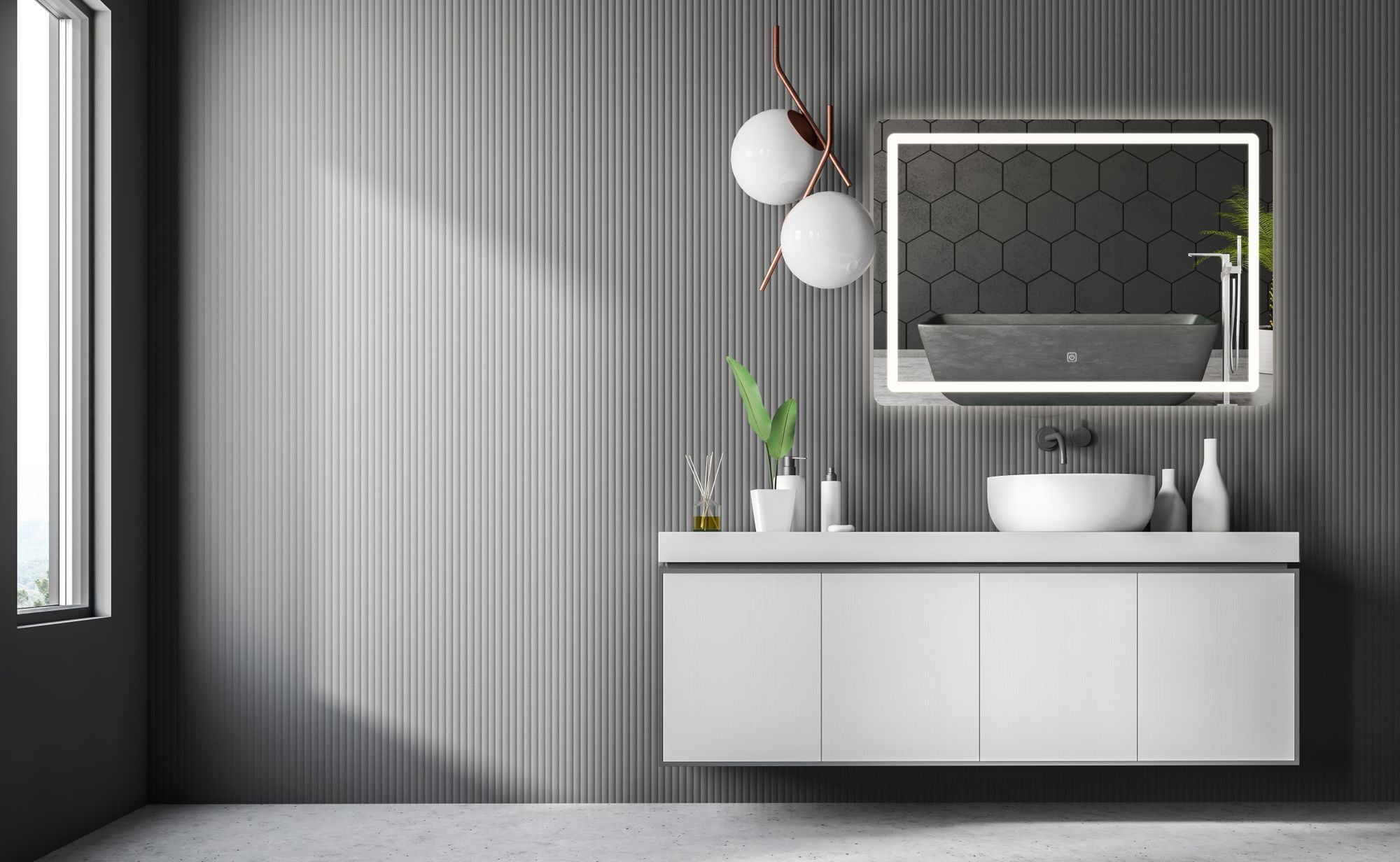 Detailweergave Rea Wandspiegel badkamerspiegel Wit