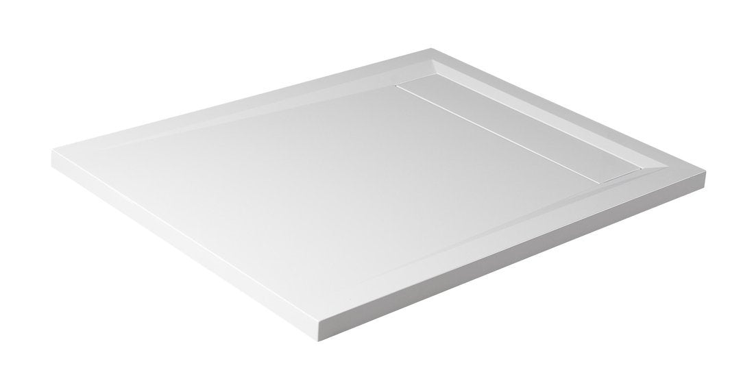 Mineraalmarmer Douchebak 100 x 80 cm Varesa Wit