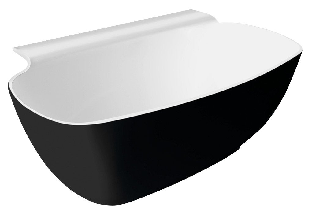 Nigra Back To Wall Bad Cast Marble 158 x 80 x 45 cm Zwart Wit