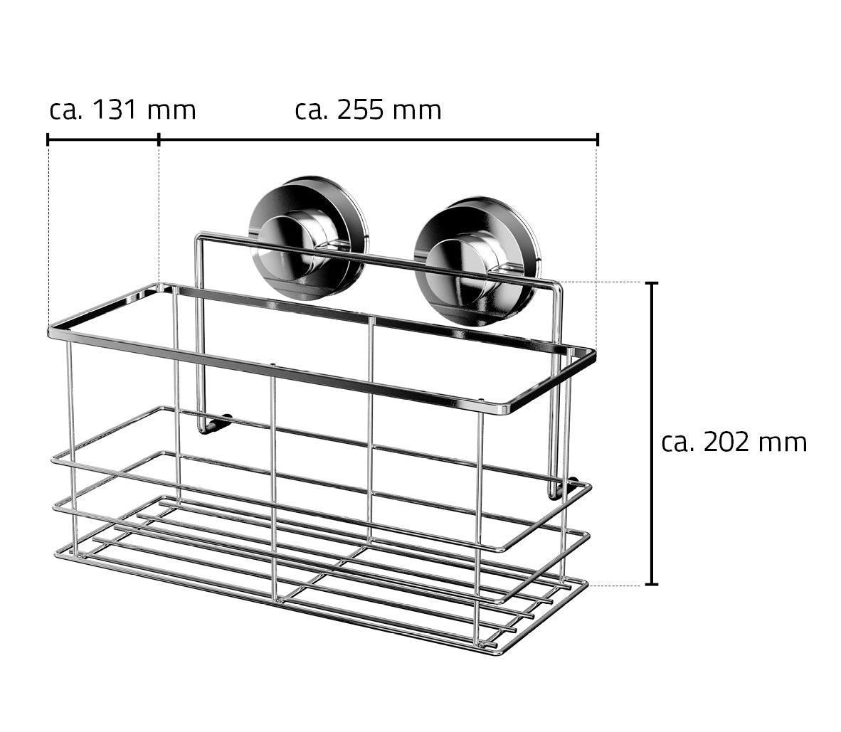 Z12010300 Doucherekje 255 X 208 X 133 Mm, Rvs/Kunststof - maattekening
