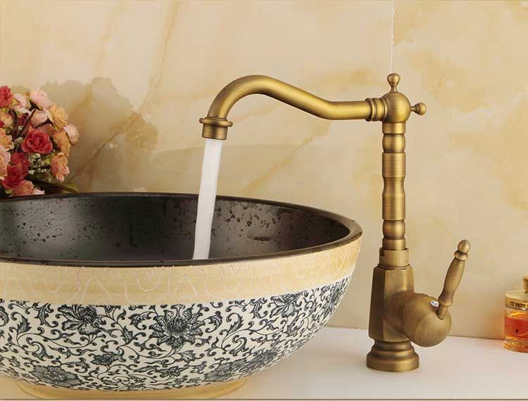 Wastafelkraan Rea Bona Old Gold High