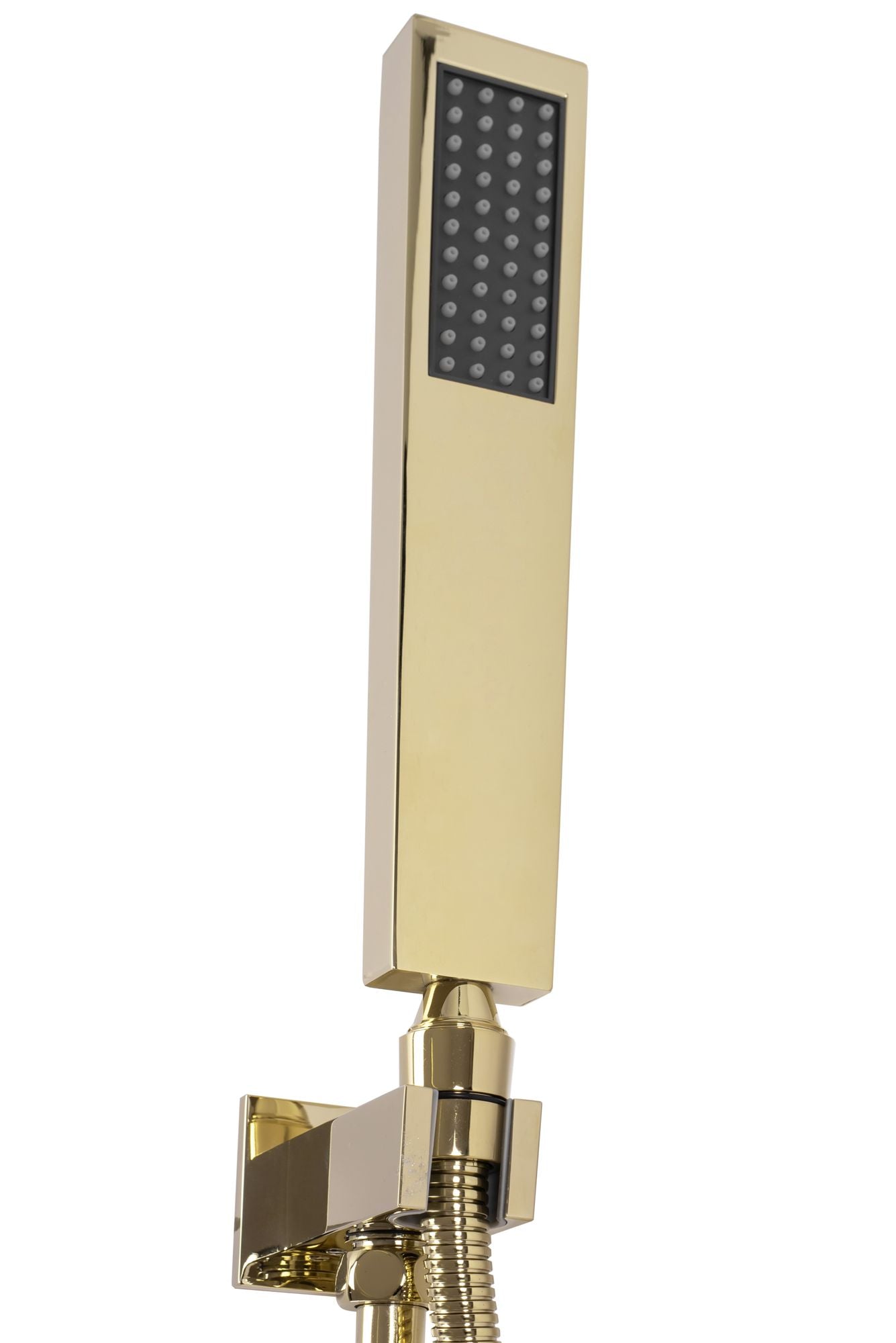 Rea Fenix Box inbouw doucheset Glans Goud detail van hoofddouche en handdouche