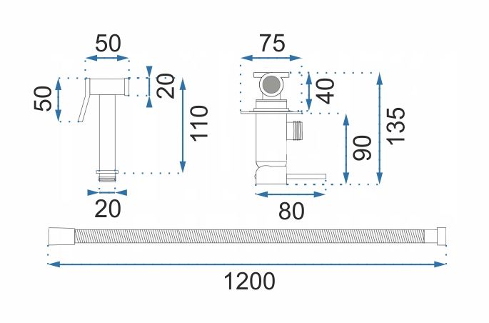 Inbouw Bidetmengkraan Rea Lungo Loop Chrom
