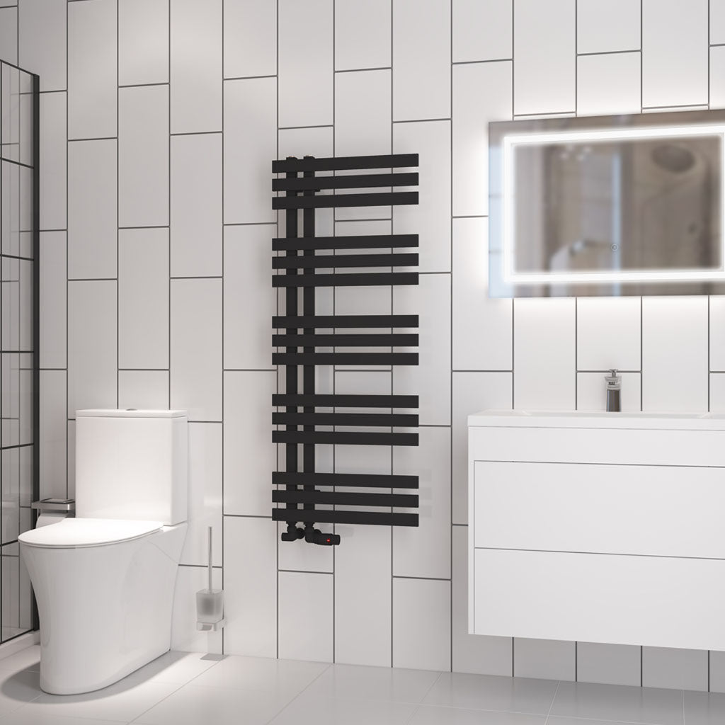 Eastbrook Hurley handdoekradiator 50x120 cm 600W Mat Zwart
